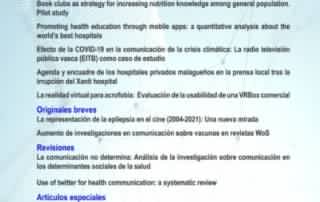 Portada Revista Espanola Comunicacion Salud